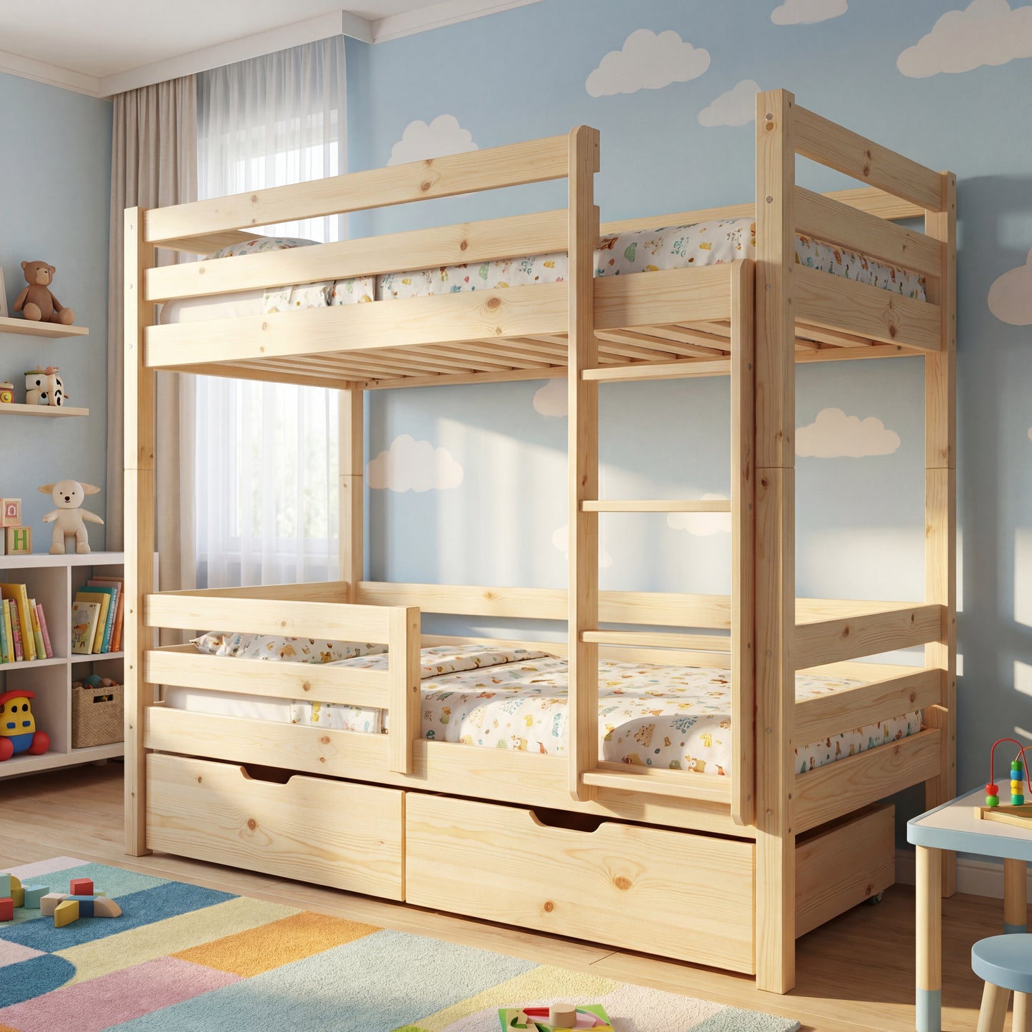 Двуетажно триетажно легло Монтесори SK04