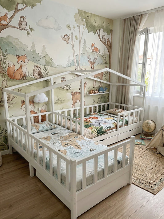 Ъглово легло къщичка Монтесори YGL02