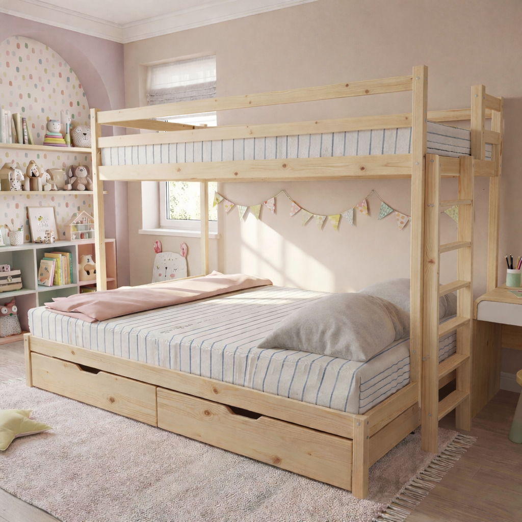 Двуетажна Триетажна Спалня Монтесори