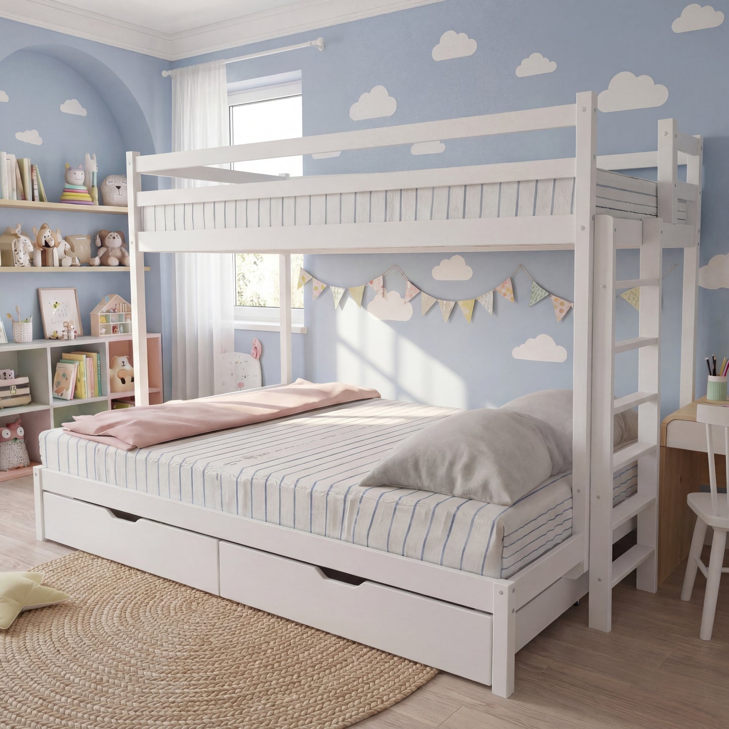 Двуетажна Триетажна Спалня Монтесори